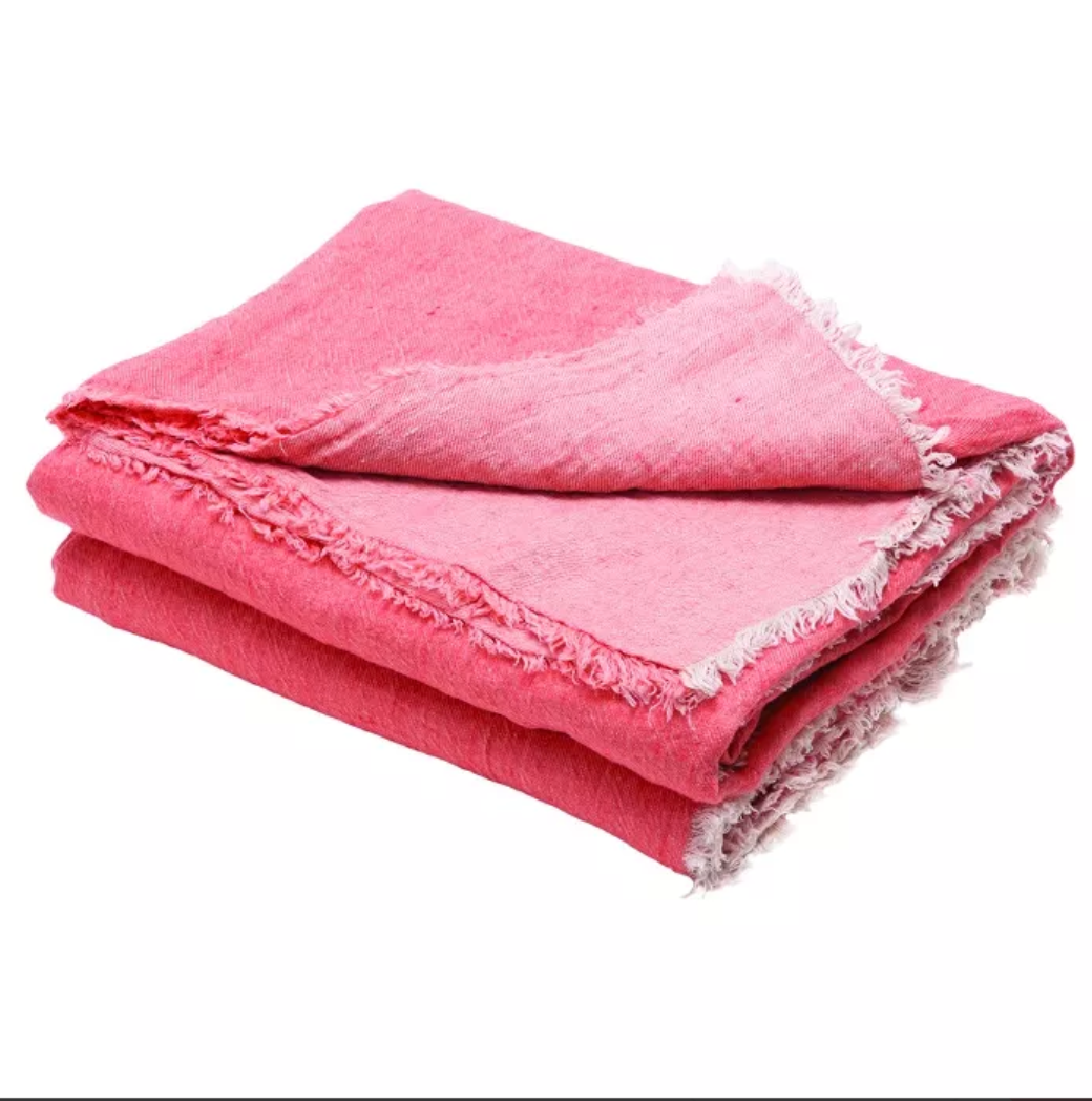 Maison de Vacances Throw Vice Versa Fringed Crumpled Washed Linen - Homebody Denver