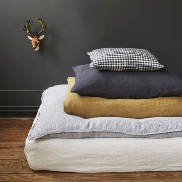 100% Linen Solid Fitted King Sheet