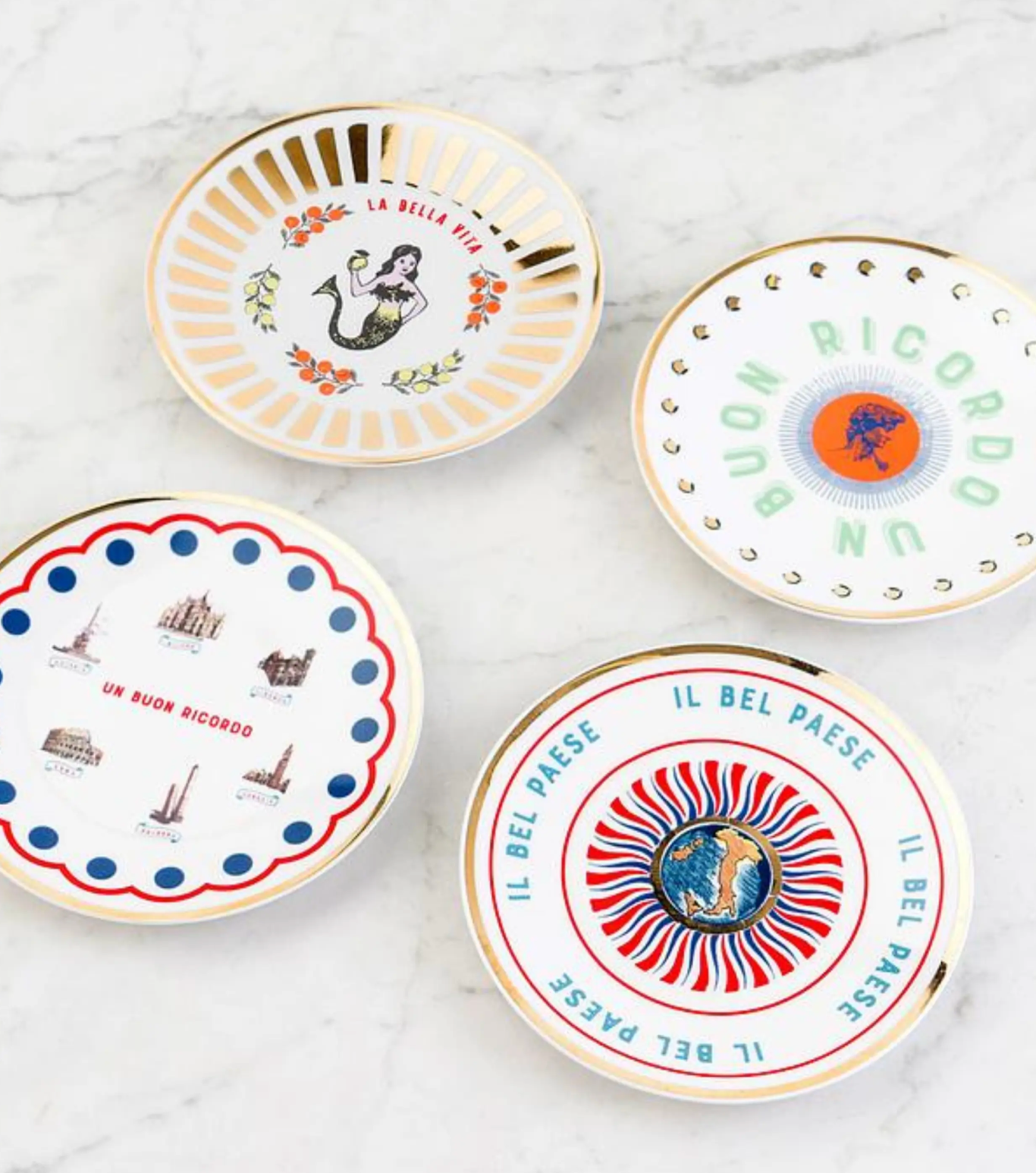 UN BUON RICORDO CERAMIC PLATE 6" diameter