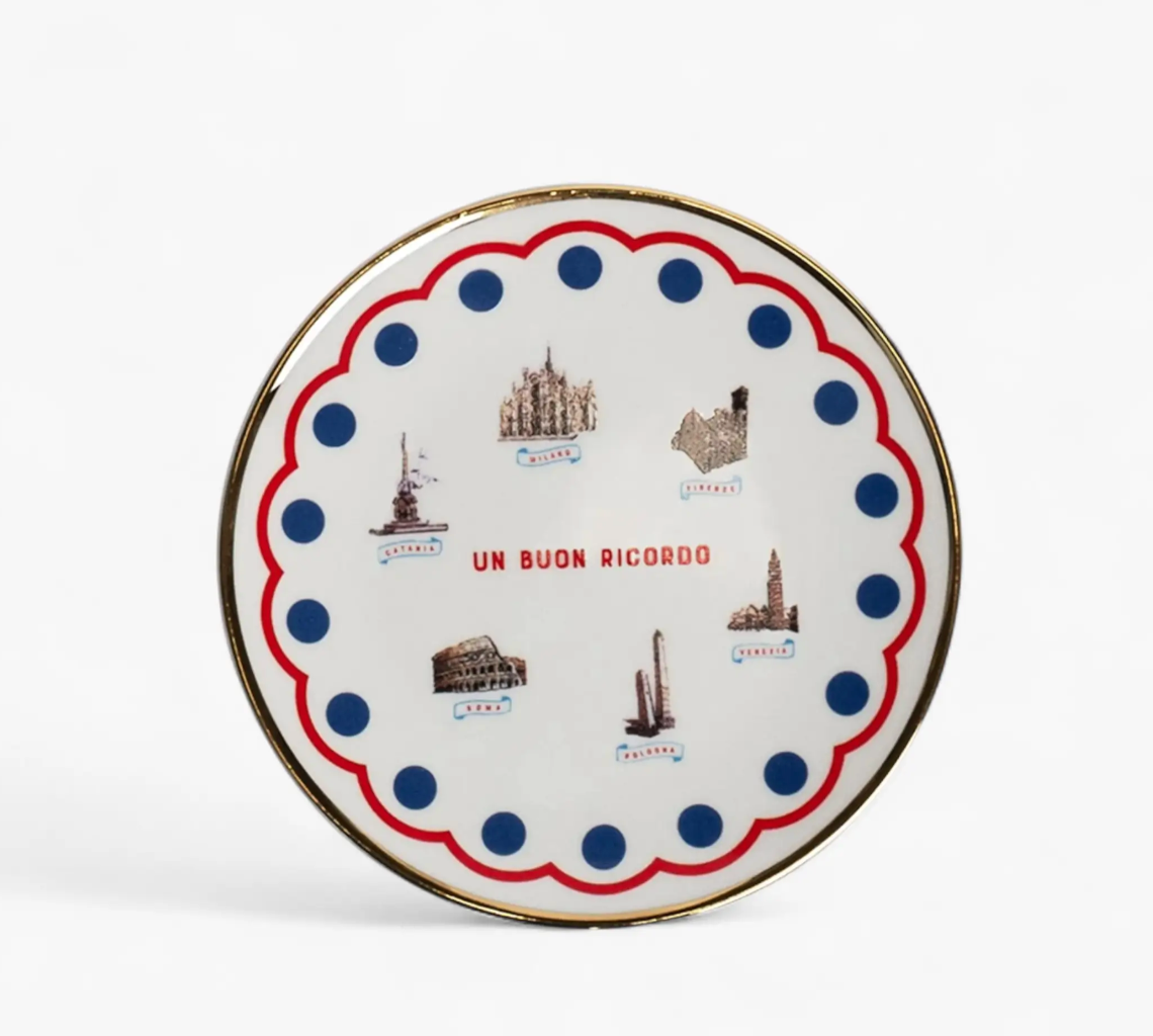 UN BUON RICORDO CERAMIC PLATE 6" diameter