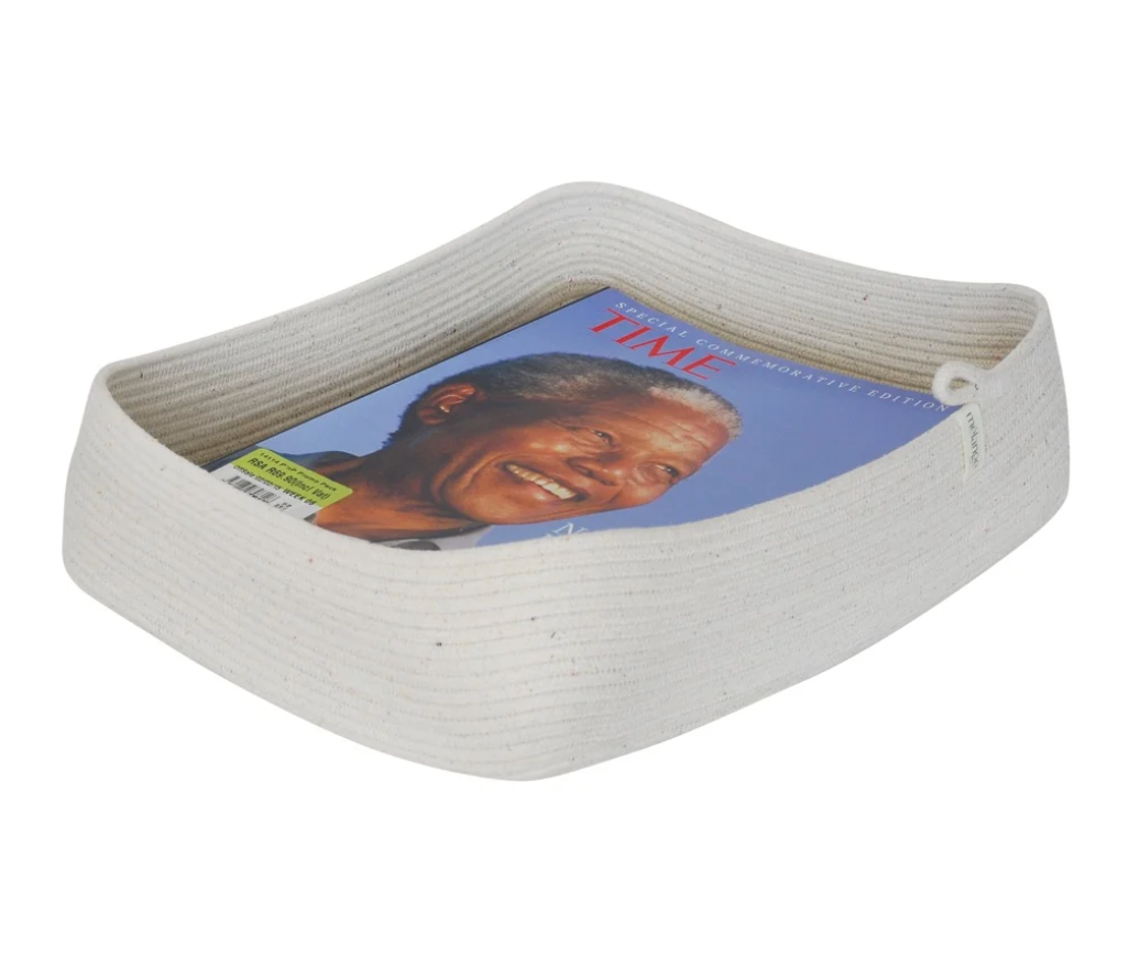 Rectangular Basket Ivory Medium