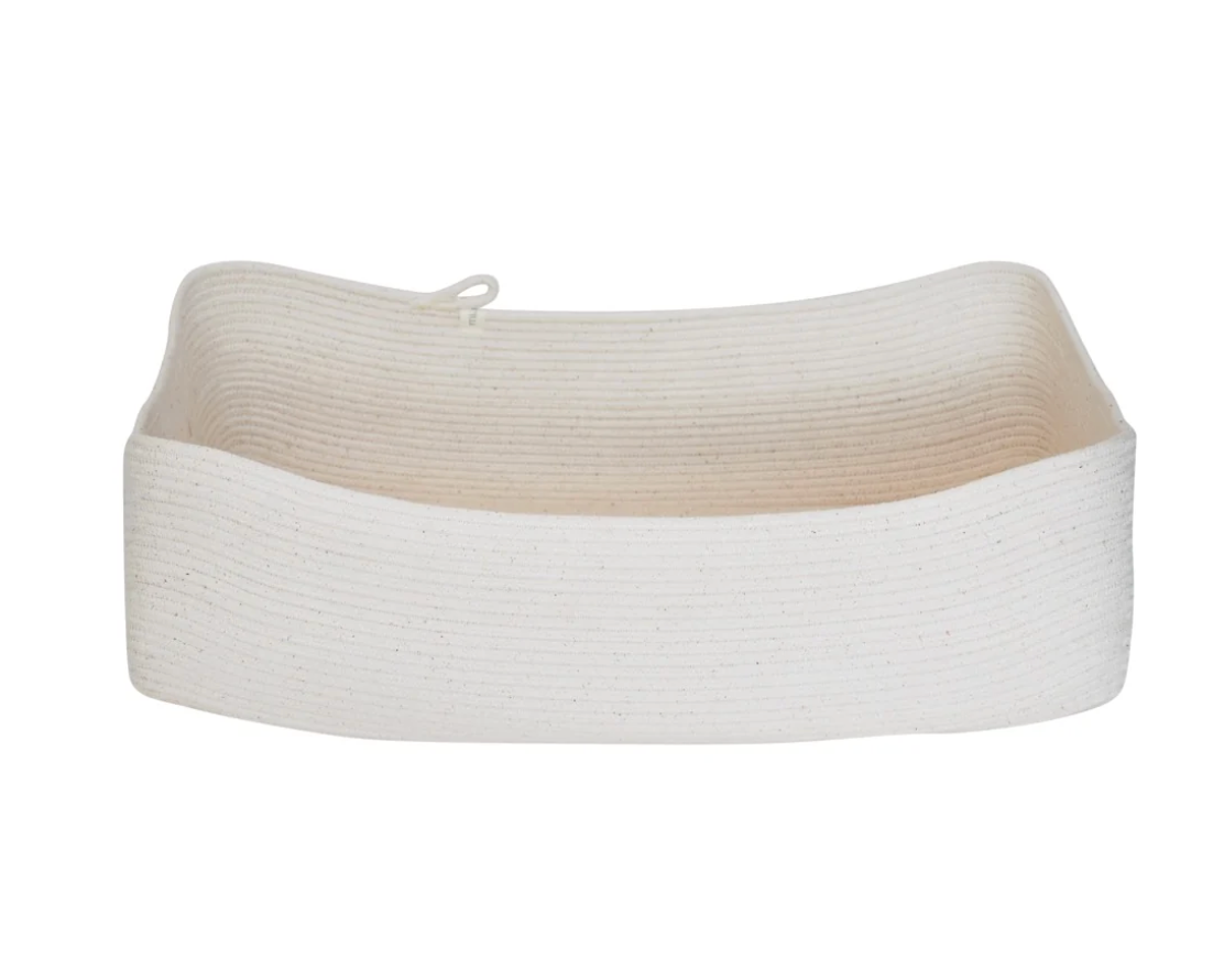 Rectangular Basket Ivory Medium