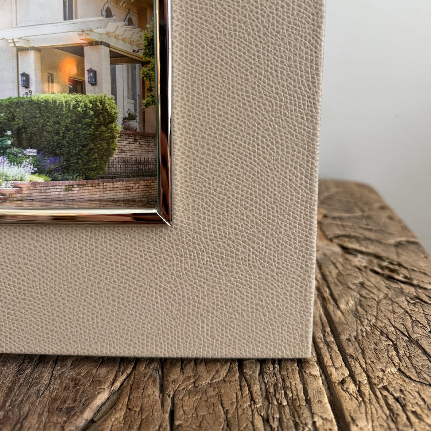 Leather Frame with Silver Trim and Suede Backing 5" x 7"