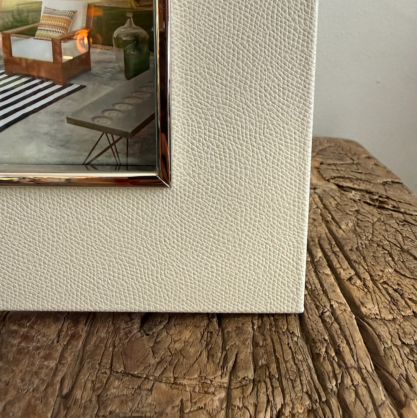 Leather Frame with Silver Trim and Suede Backing 5" x 7"