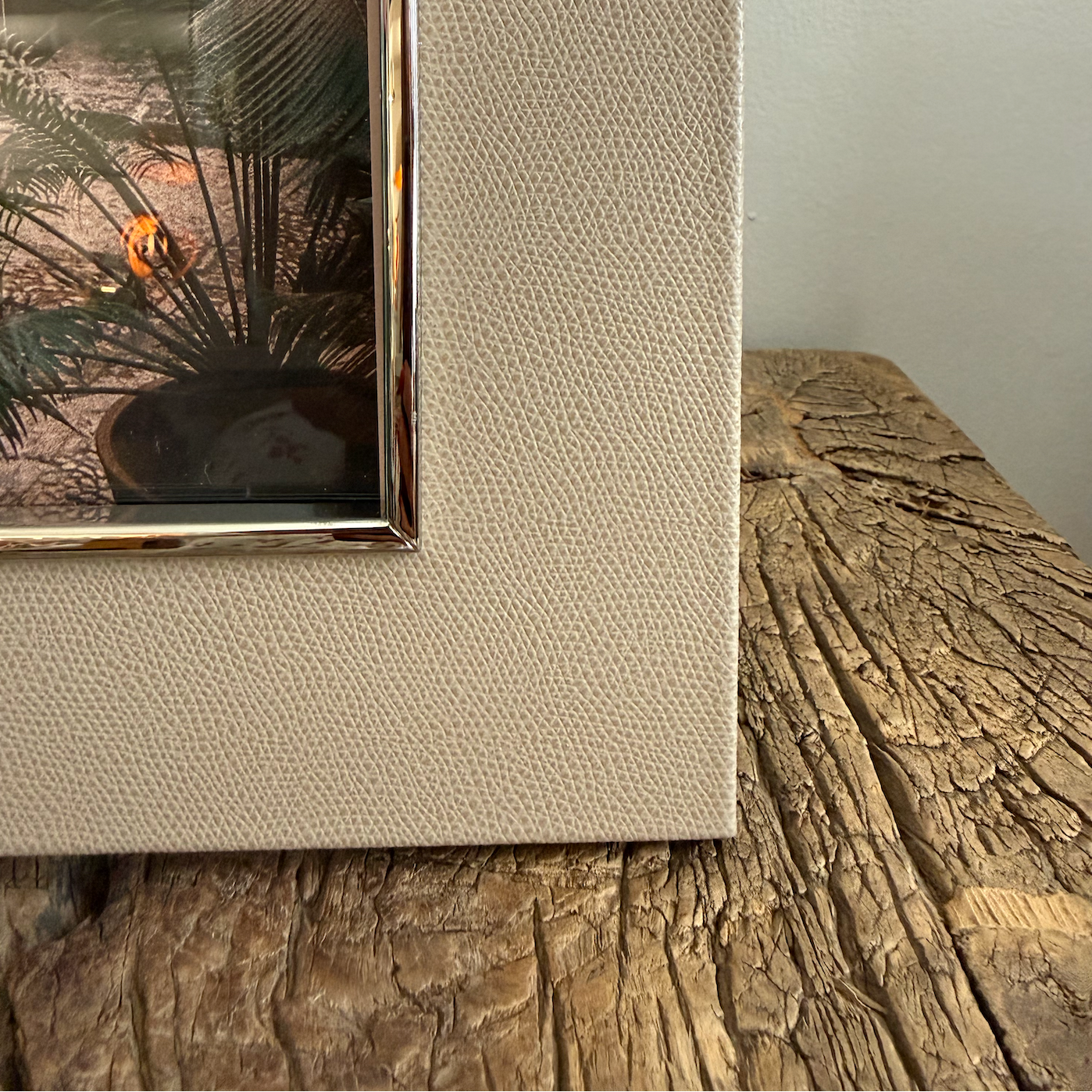 Leather Frame with Silver Trim and Suede Backing 8" x 10"
