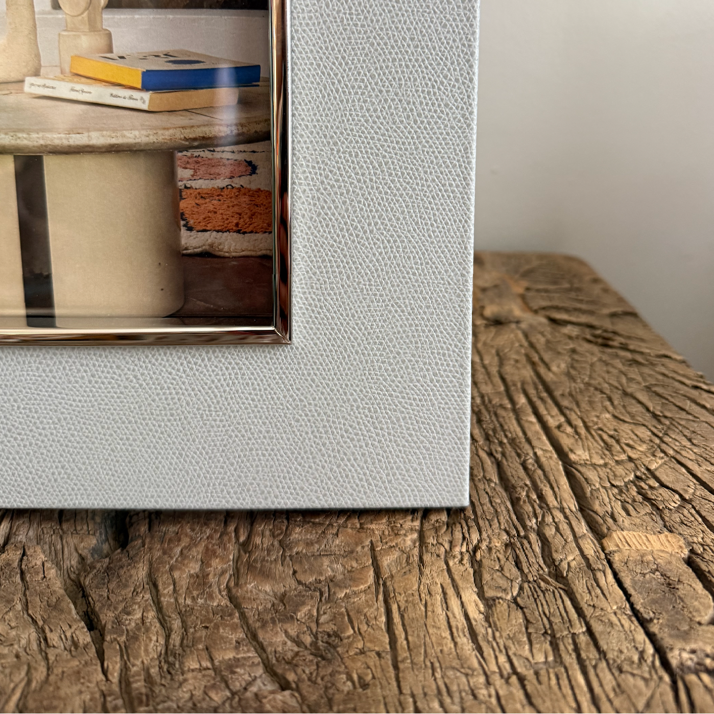 Leather Frame with Silver Trim and Suede Backing 8" x 10"