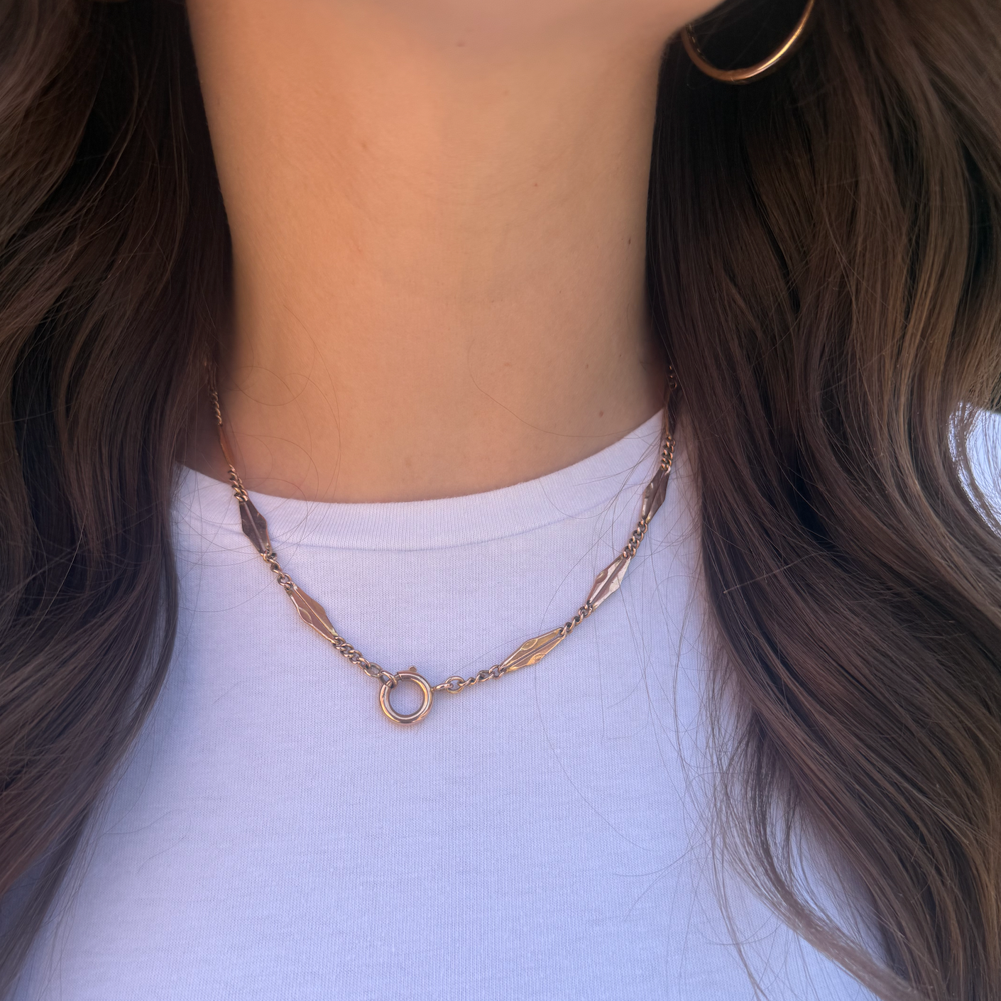 Vintage 9kt. Rose Gold Florentine Chain, 17.5"