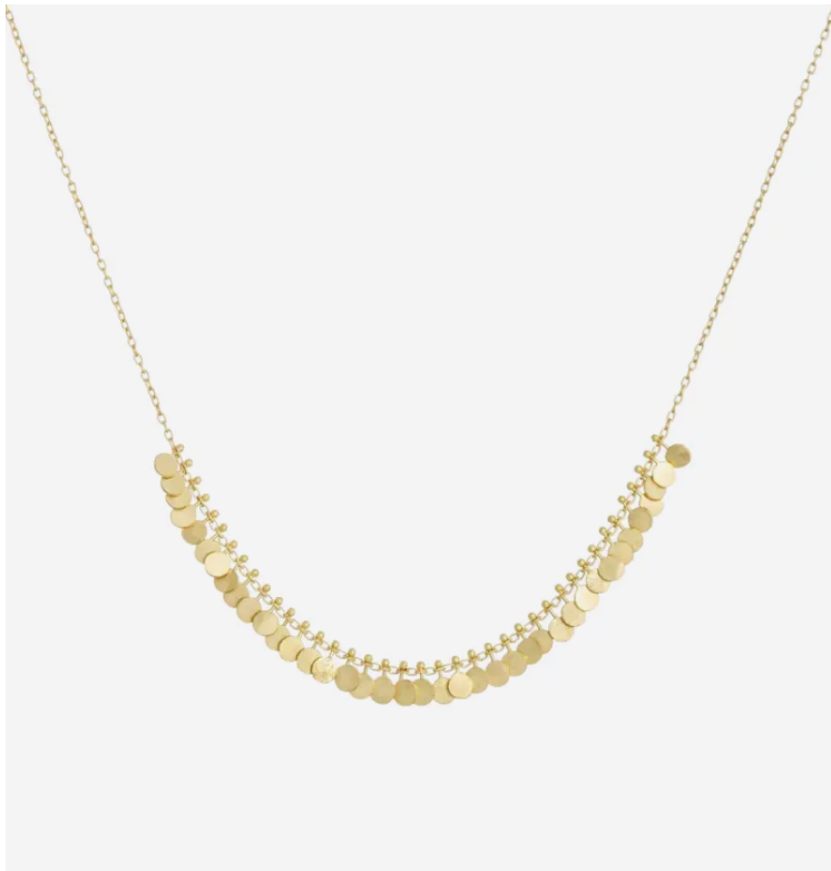 Sia Taylor 18k Yellow Gold Tiny Dots Arc Necklace 16.5"
