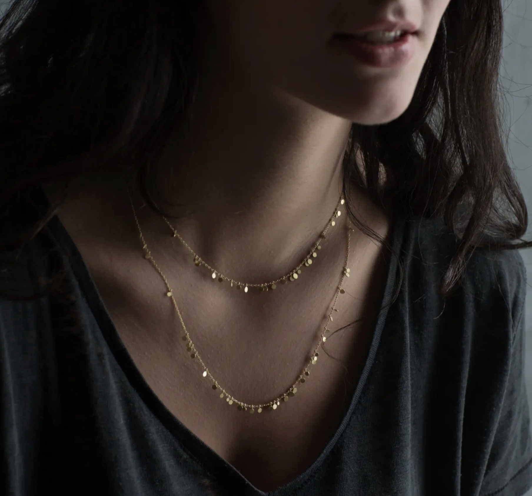 Sia Taylor 18k Yellow Gold Random Dots Necklace 16.5"