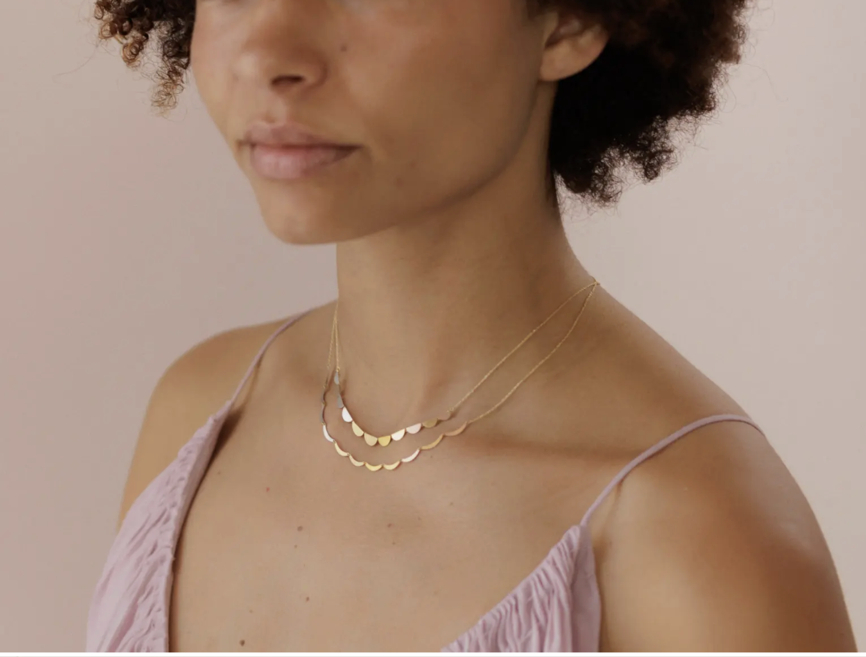 Sia Taylor 18k Rainbow Gold Moonrise Necklace 16.5"