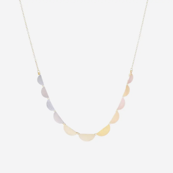 Sia Taylor 18k Rainbow Gold Moonrise Necklace 16.5"