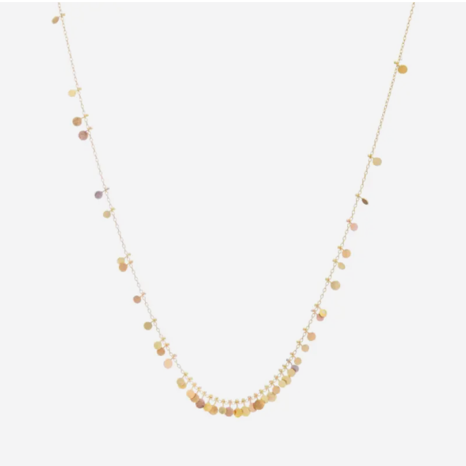 Sia Taylor 18k Tiny Rainbow Dots Cluster Necklace 16.5"