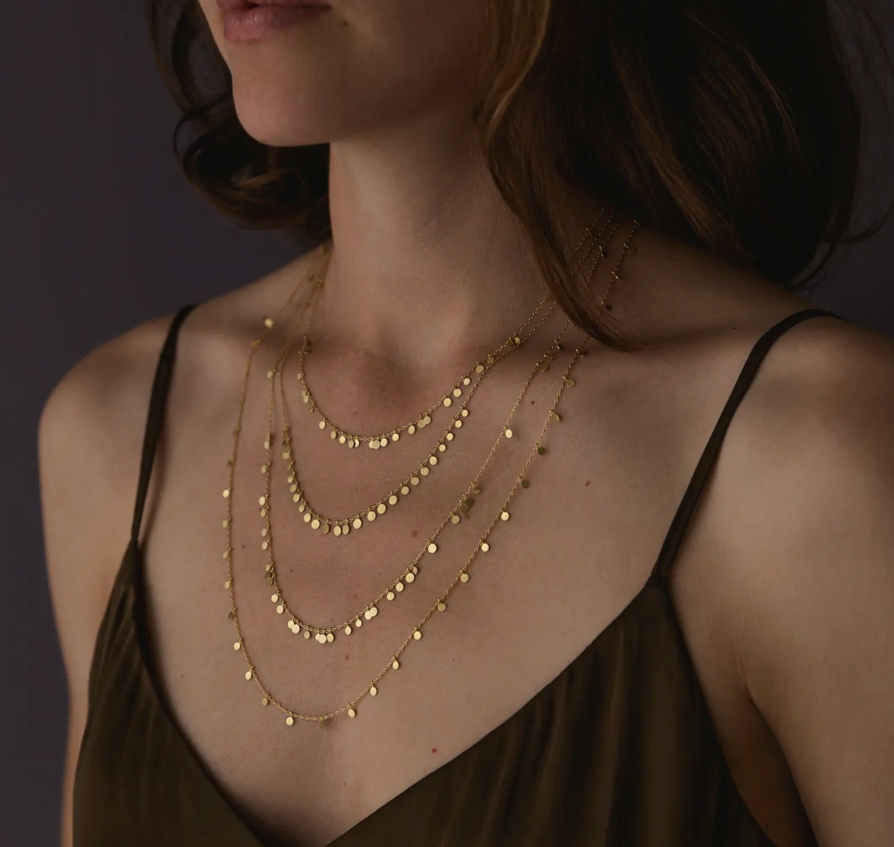 Sia Taylor 18k Long Random Dots Necklace 21"