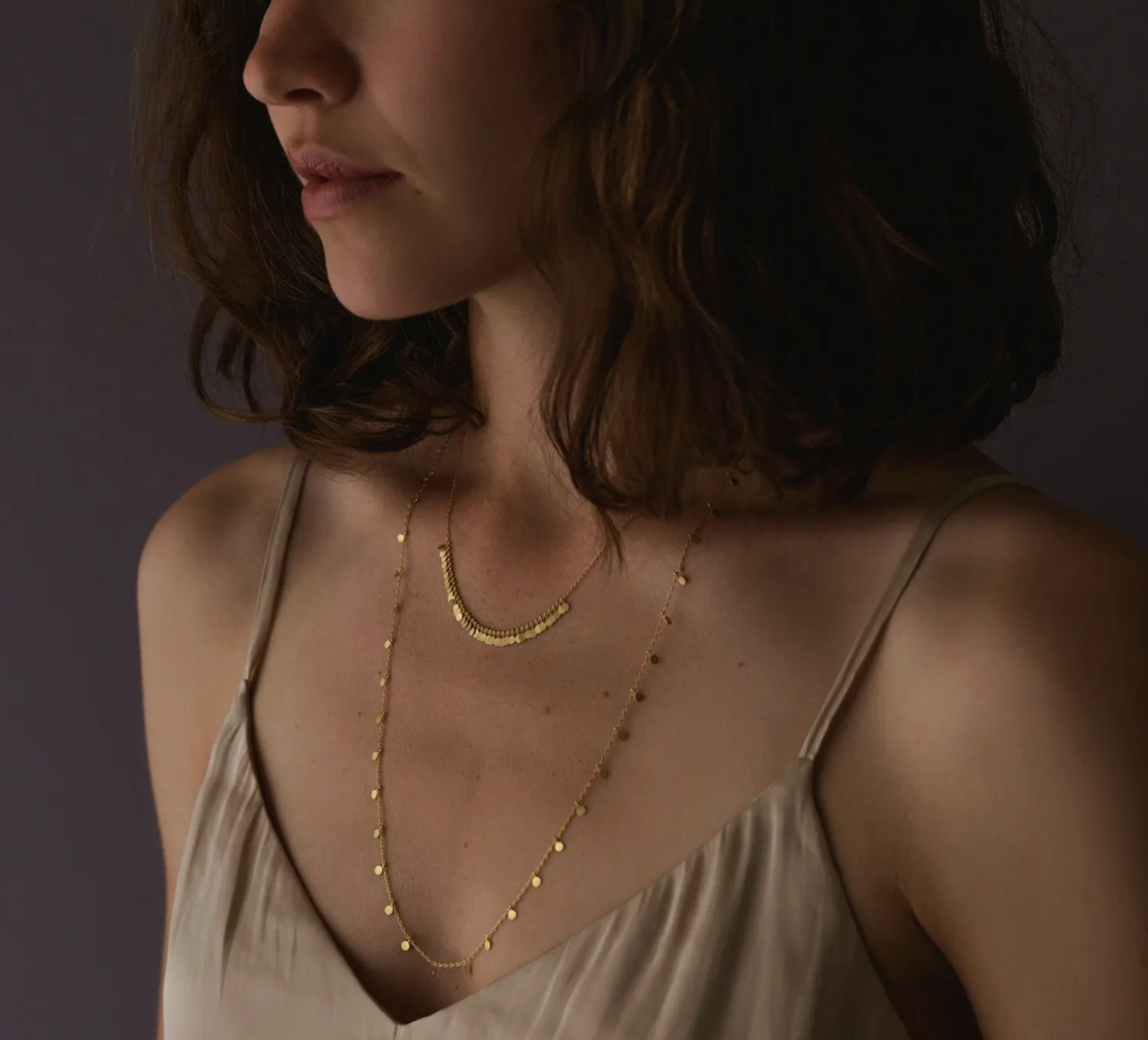 Sia Taylor 18k Yellow Gold Long Dot Necklace 24"