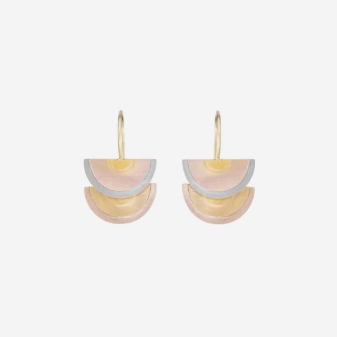 Sia Taylor 18k Rainbow Gold Sun Halo Earrings (Pair)