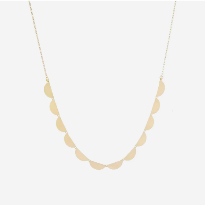Sia Taylor 18k Yellow Gold Half Moon Necklace 17"