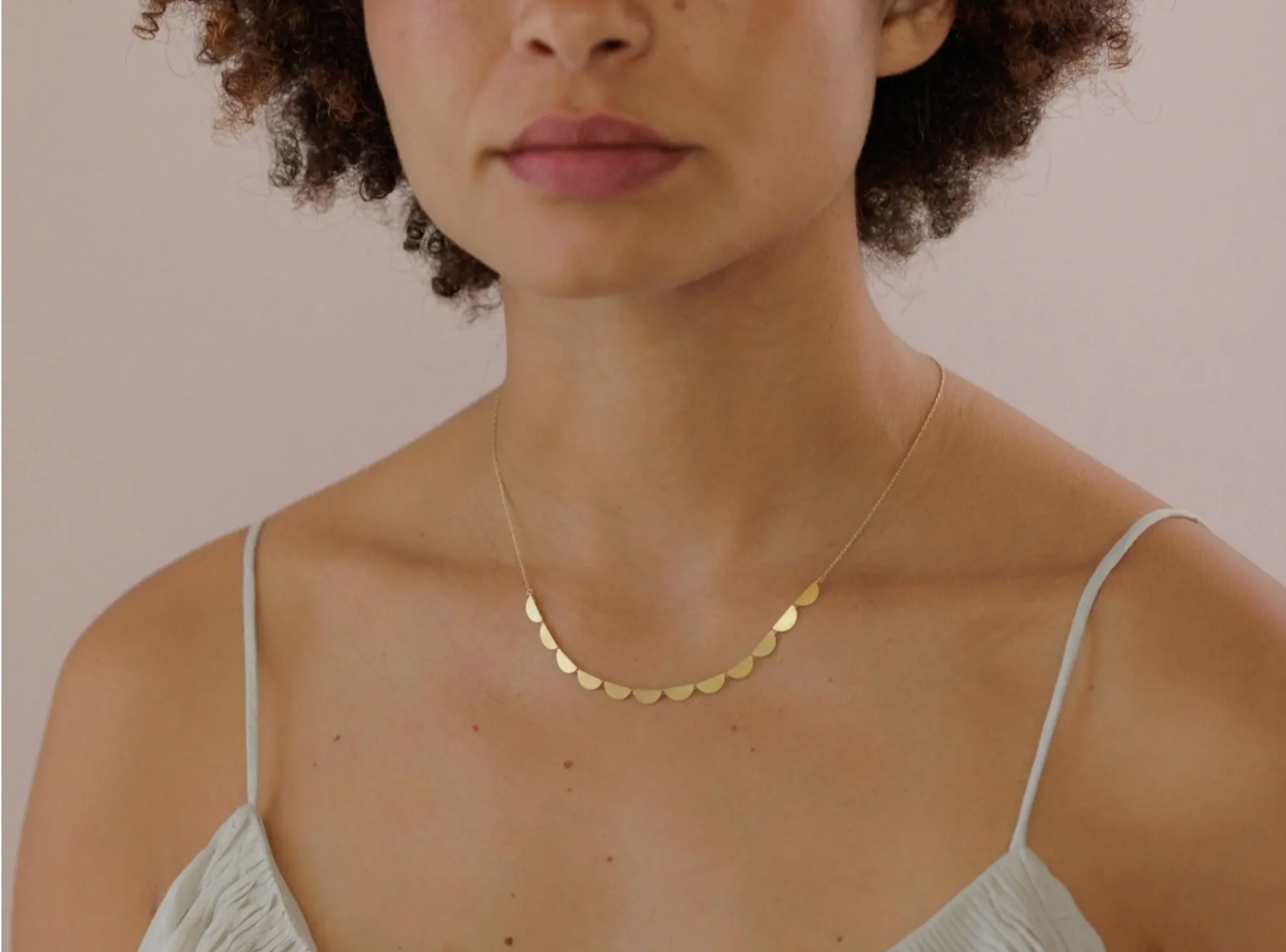 Sia Taylor 18k Yellow Gold Half Moon Necklace 17"