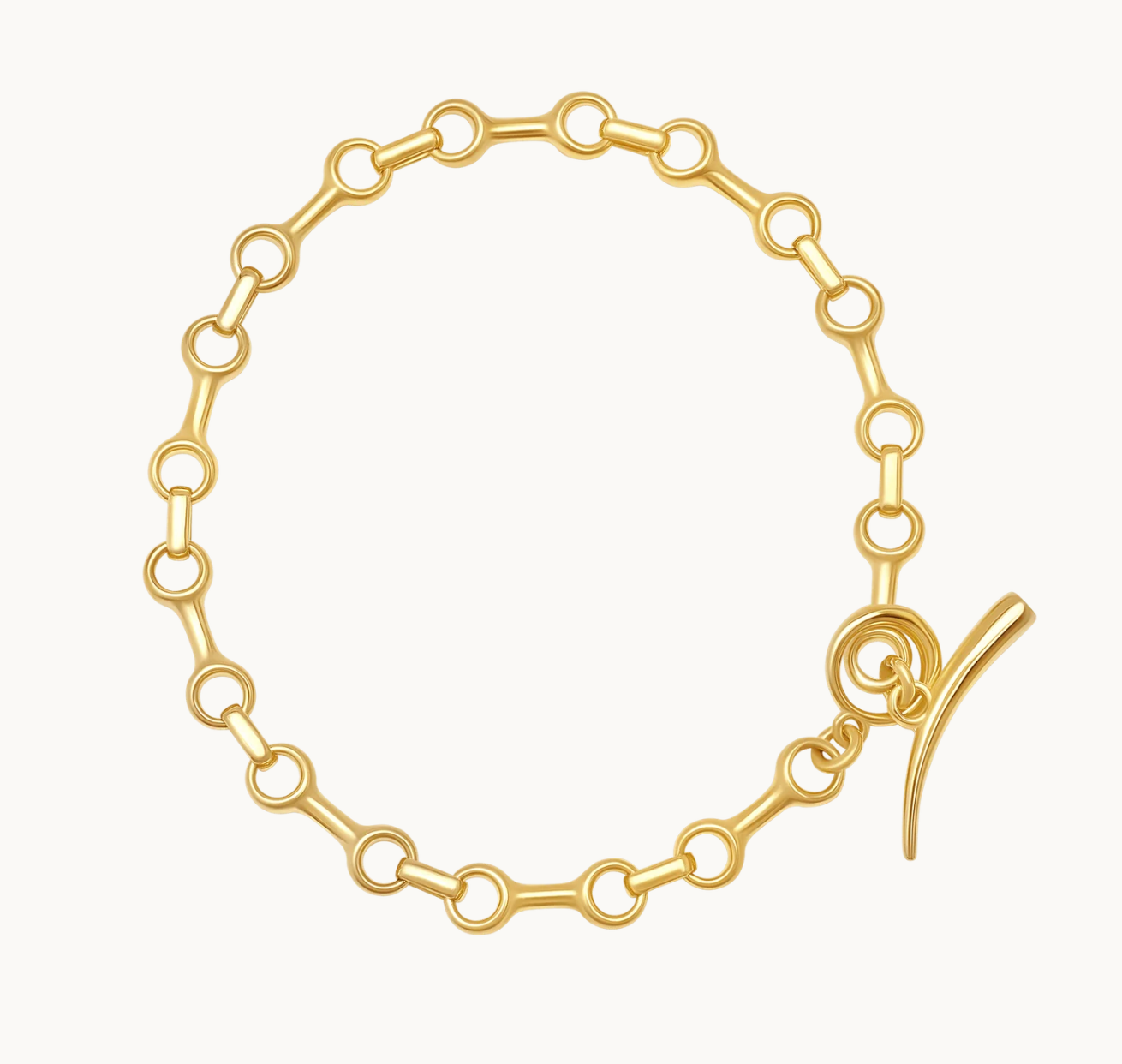 Gabriela Artigas 15mm Double Beam Chain Bracelet 14kt. Yellow Gold 7"