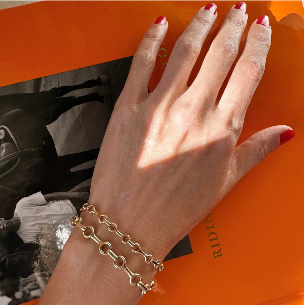 Gabriela Artigas 15mm Double Beam Chain Bracelet 14kt. Yellow Gold 7"