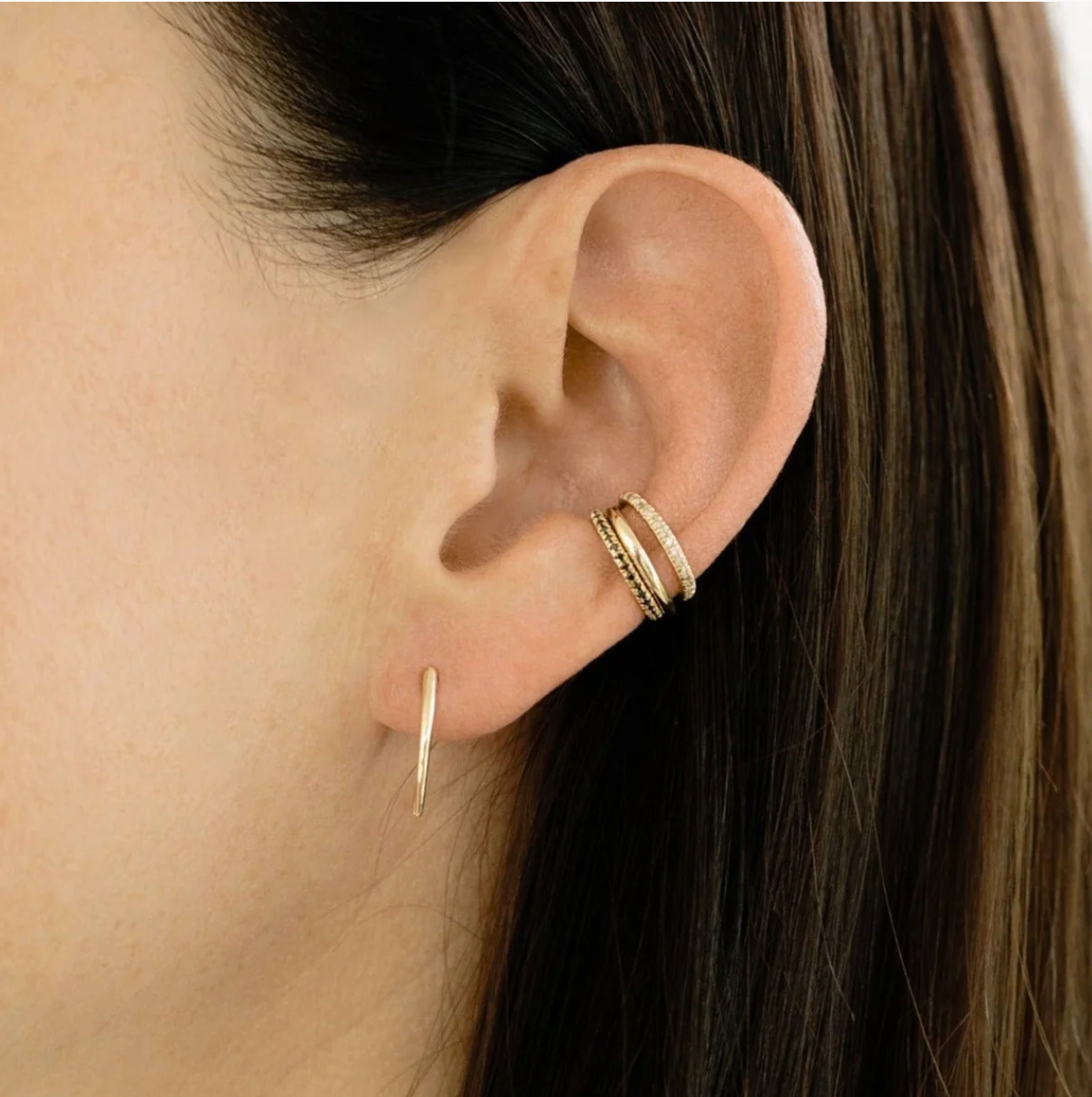 Gabriela Artigas Reloaded Ear Cuff with White Pave Diamonds in 14kt. YG .10 cts Diamonds (single)