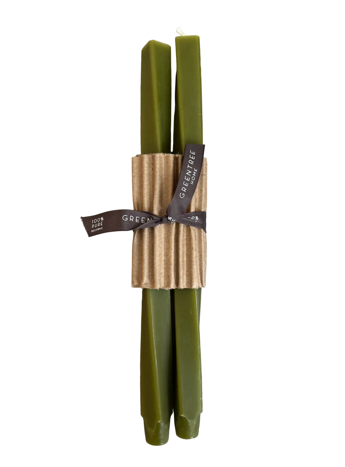 Handmade Beeswax Spiral Taper Candles (Pair) 12"