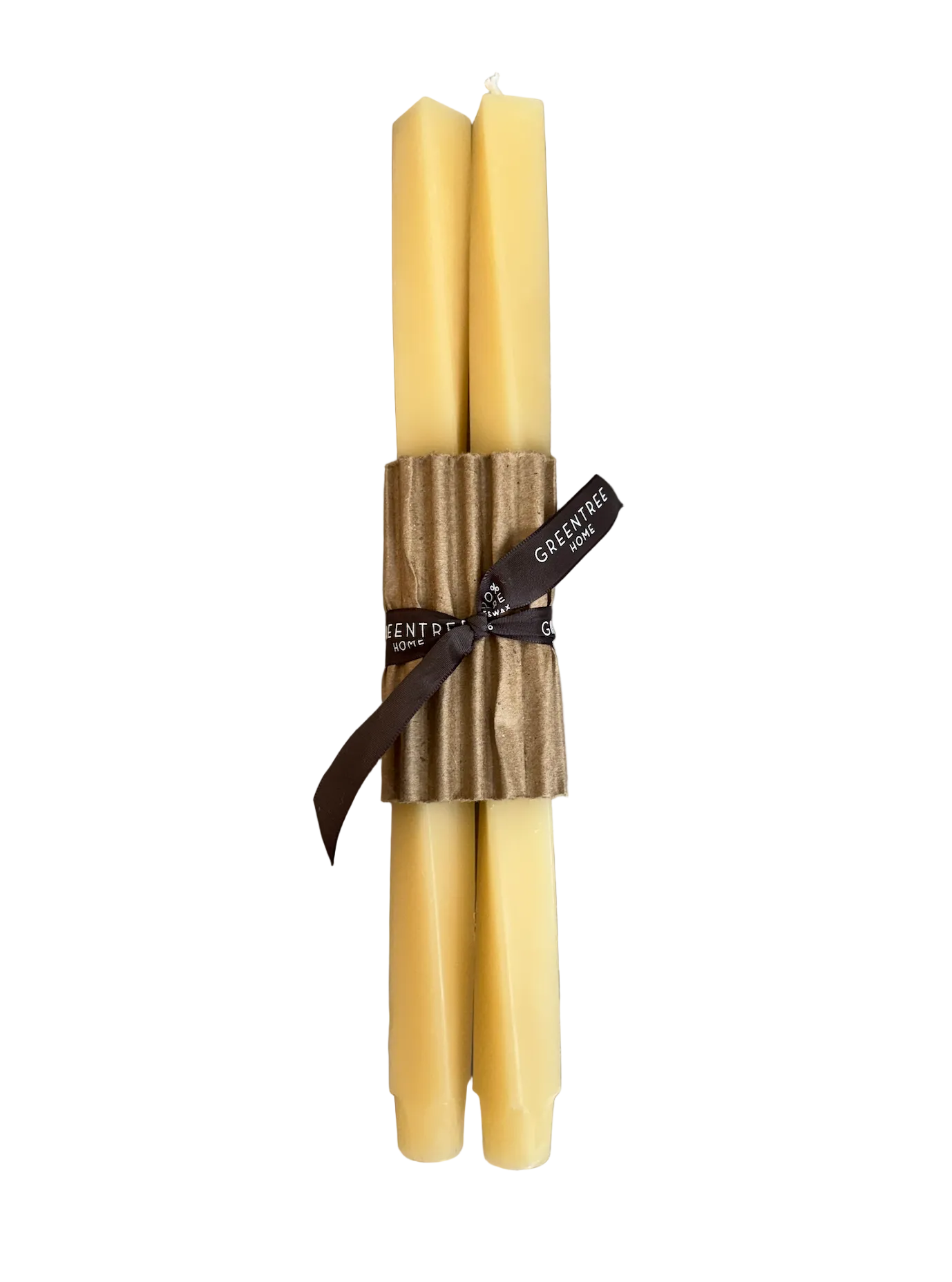 Handmade Beeswax Spiral Taper Candles (Pair) 12"