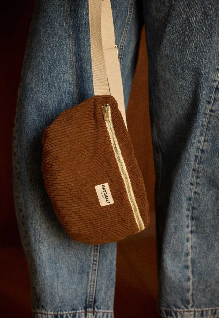 Gabrielle Paris Waist Bag, Camel Velvet