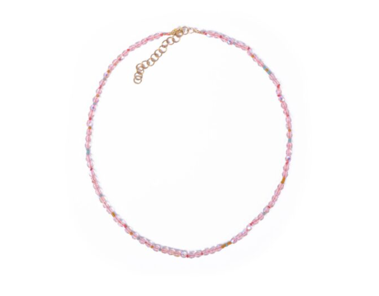 Dragibus Necklace, Crystal and Miyuki Beads on Silk Thread
