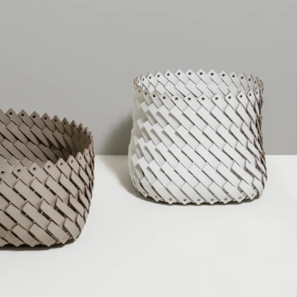 Almeria Leather Basket Small Antibes