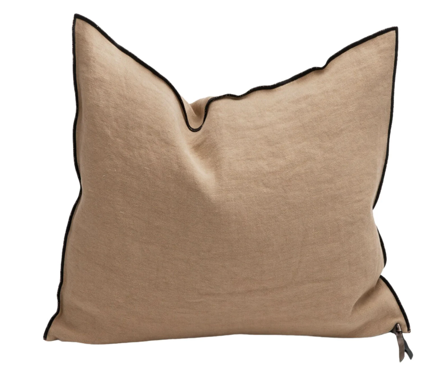 Maison de Vacances Cushion Vice Versa Black Line Stone Washed Linen  20" x 20"