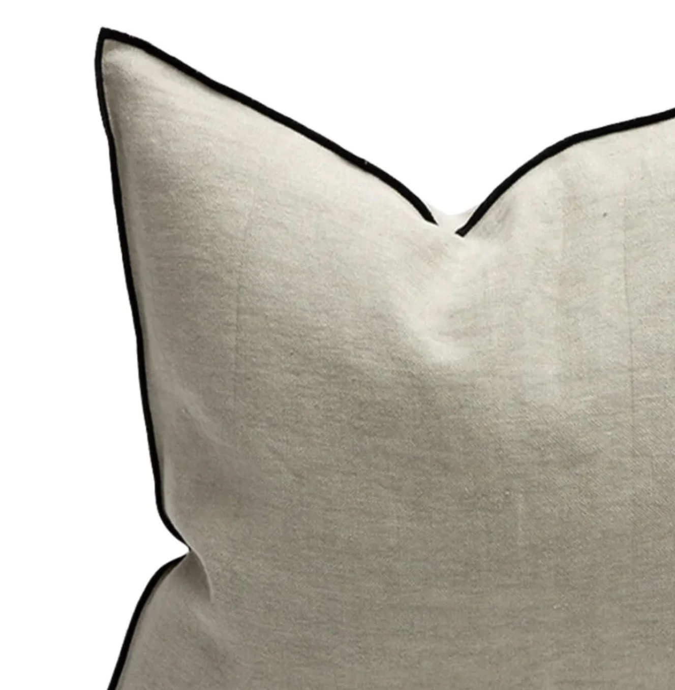 Maison de Vacances Cushion Vice Versa Black Line Stone Washed Linen 26" x 26"
