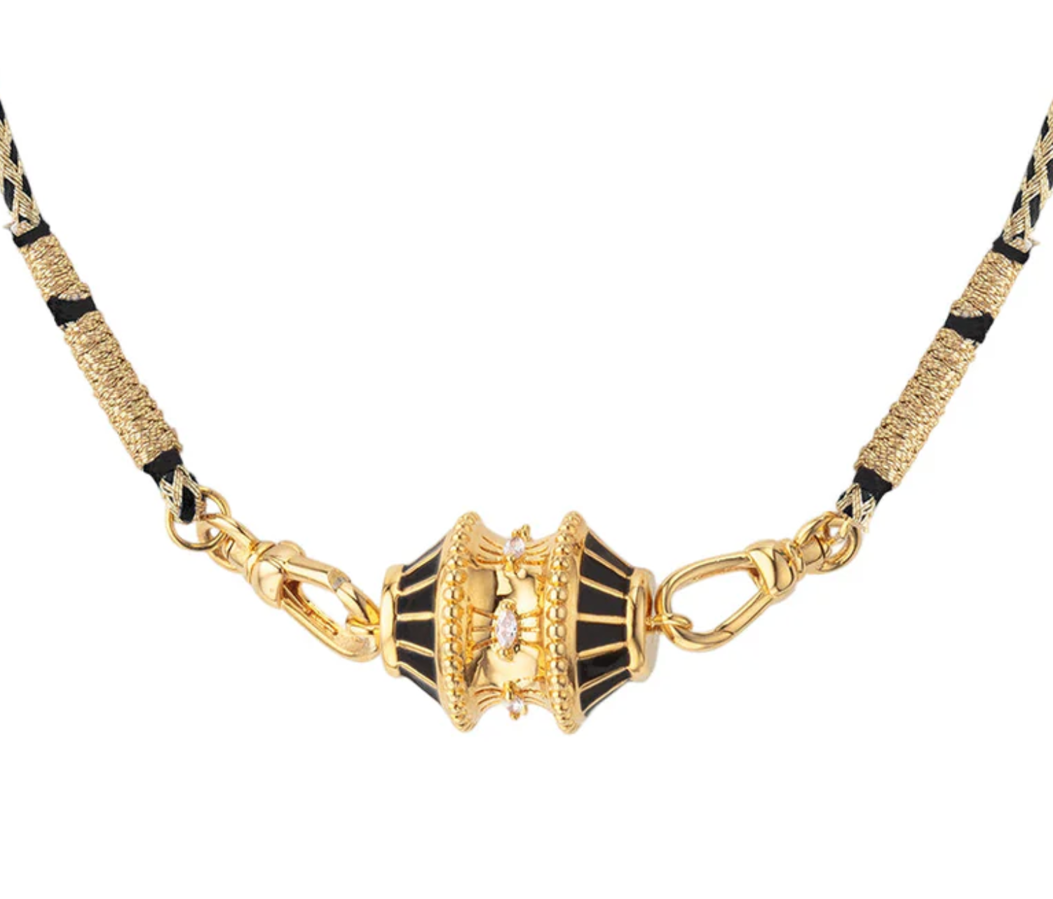 Shiny Big Talisman Gold Cord Necklace