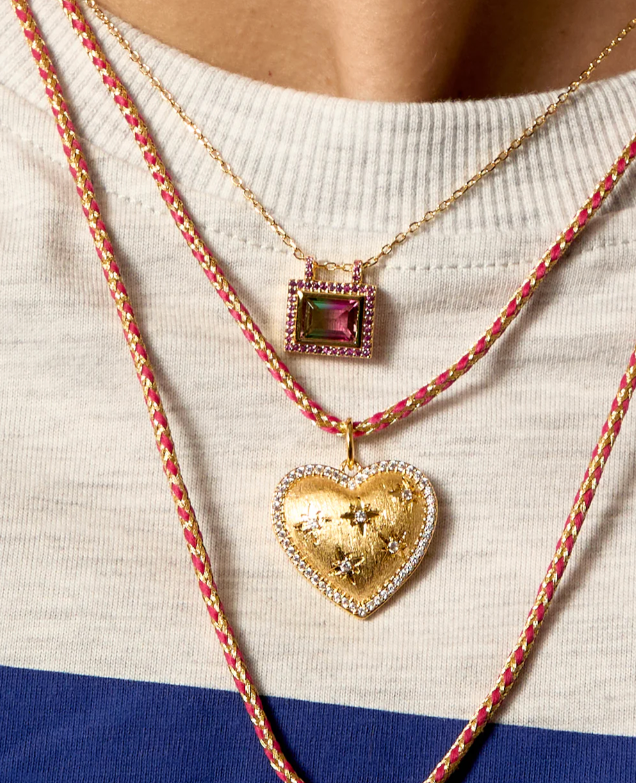 Big Heart Cord Necklace
