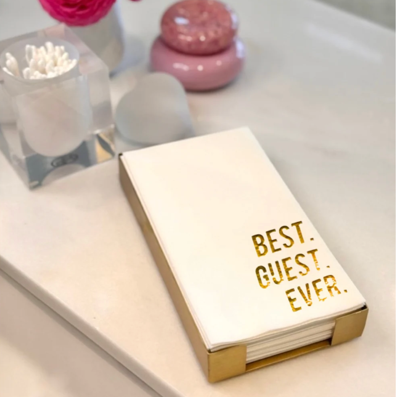 Brass Plated Box/ Paper Guest Towel Hostess Set