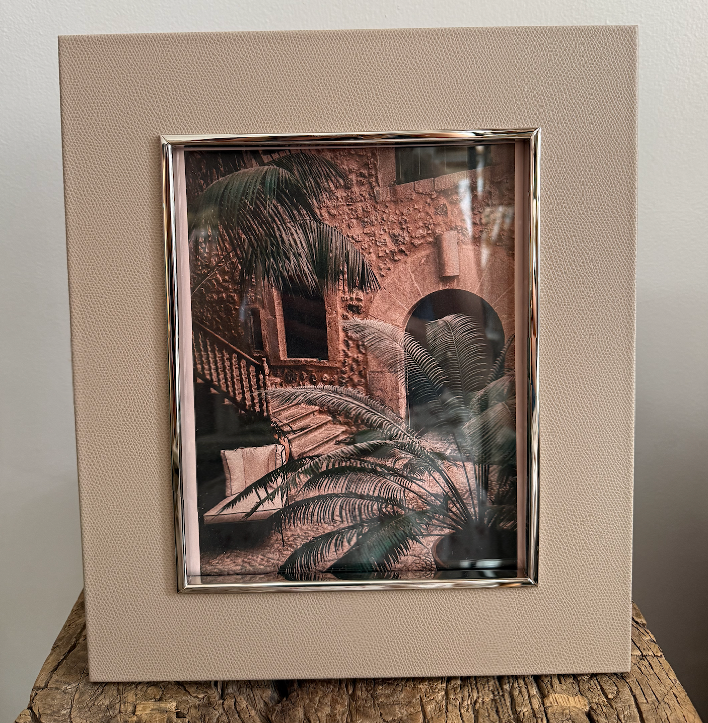 Leather Frame with Silver Trim and Suede Backing 8" x 10"