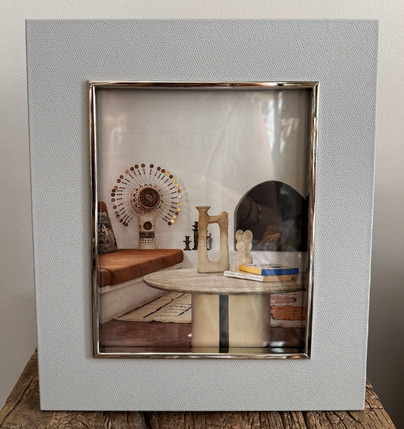 Leather Frame with Silver Trim and Suede Backing 8" x 10"