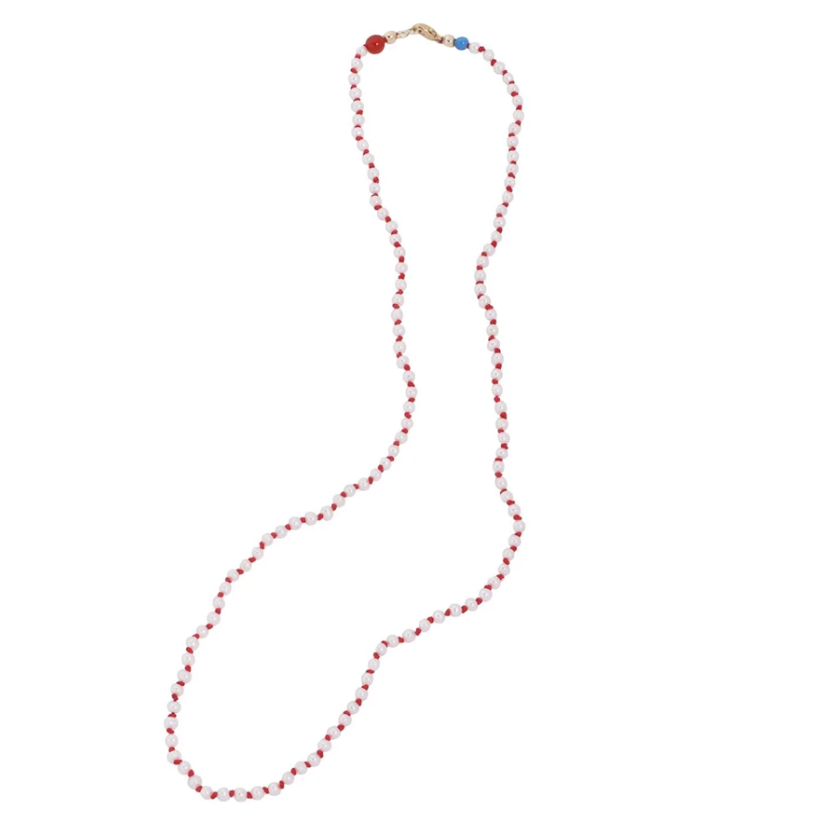 Adeline Jewelry Seed Pearl Necklace, 14kt Yellow Gold Clasp, 17"