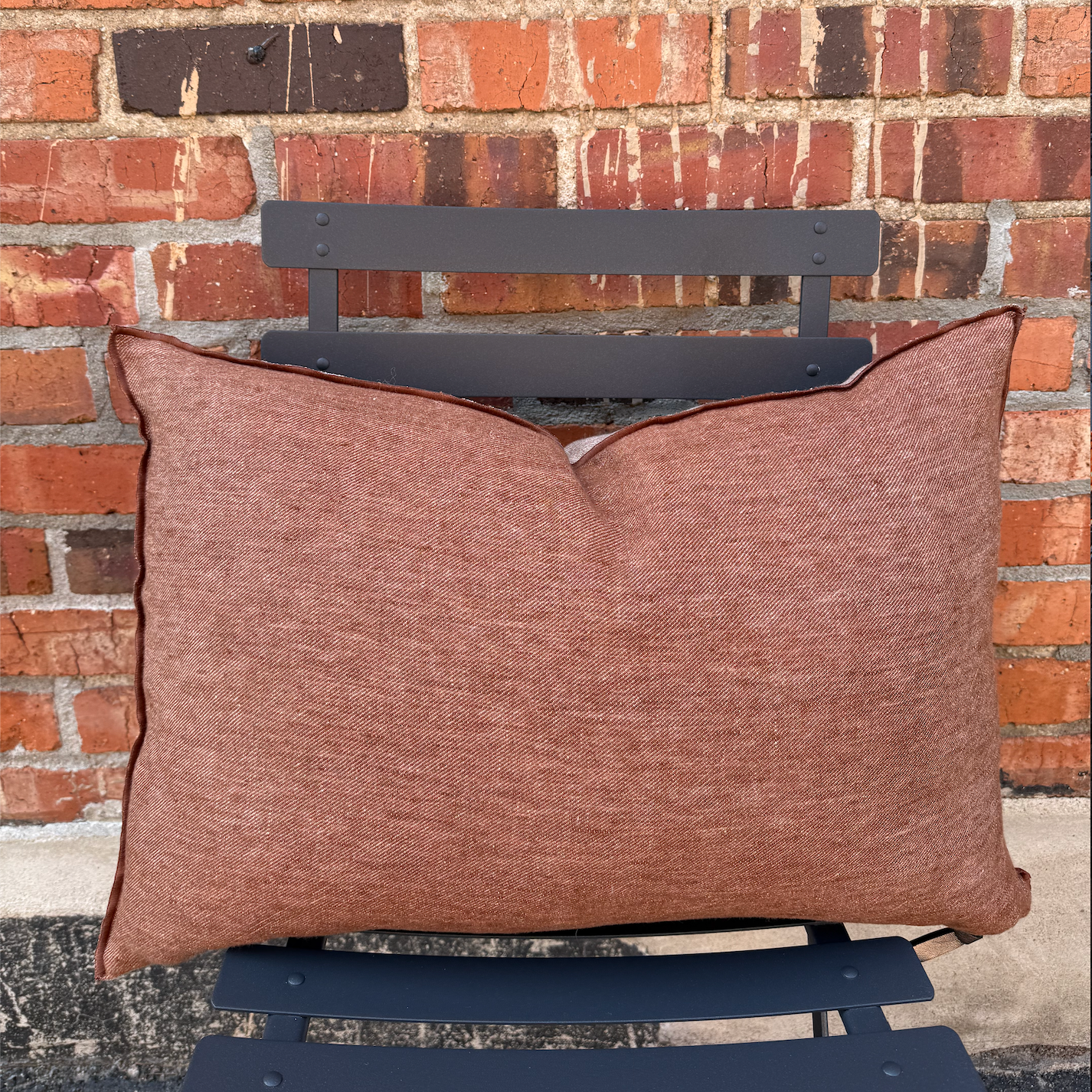 Maison de Vacances Cushion Vice Versa Crumpled Washed Linen 16" x 24"