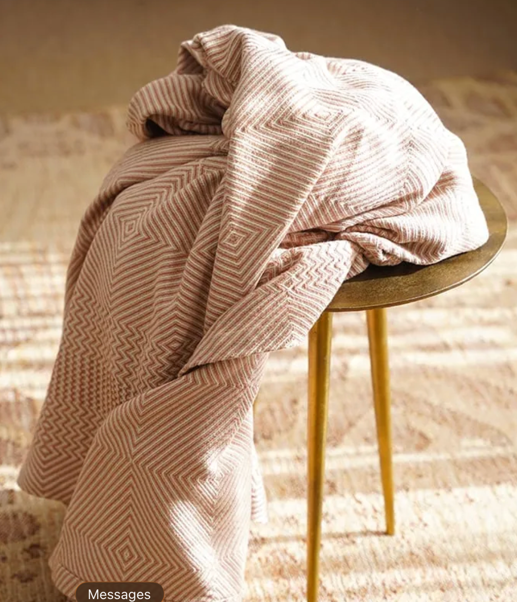 King Bed Throw Cotton Whalebone 63" x 98.5"