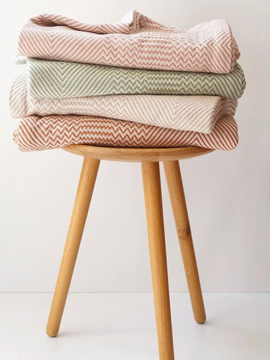 King Bed Throw Cotton Whalebone 63" x 98.5"