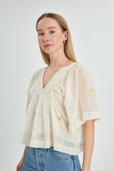 Peony Top in Pierra Fabric