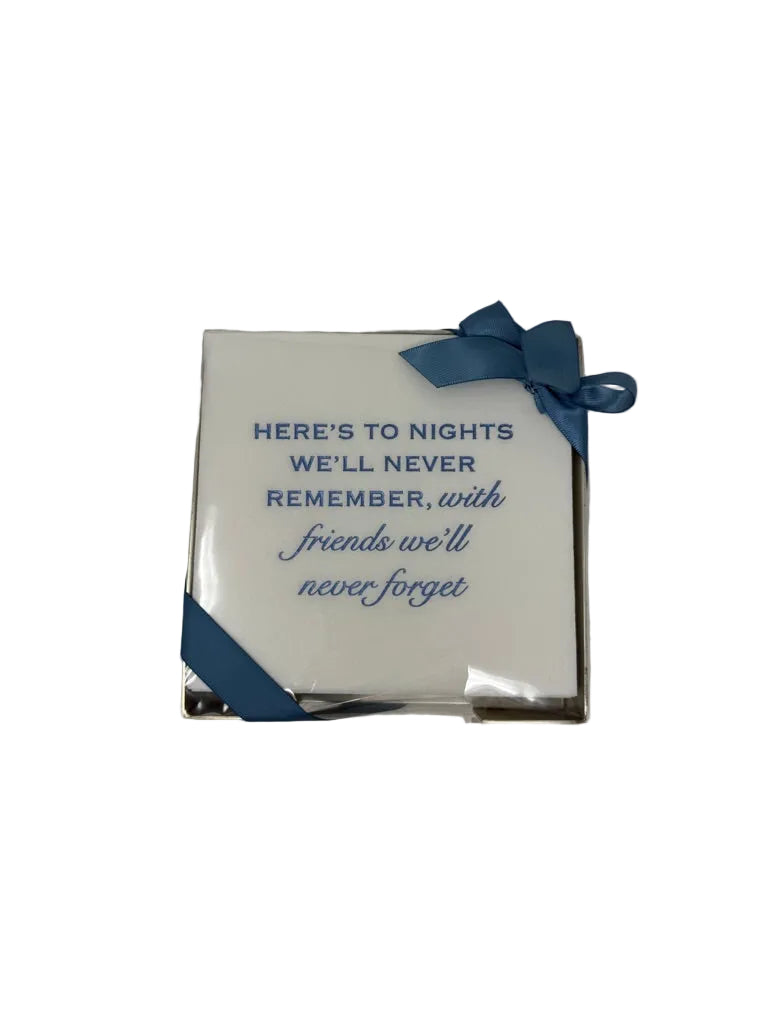 Silver Plated Box/ Paper Cocktail Napkin Gift Set