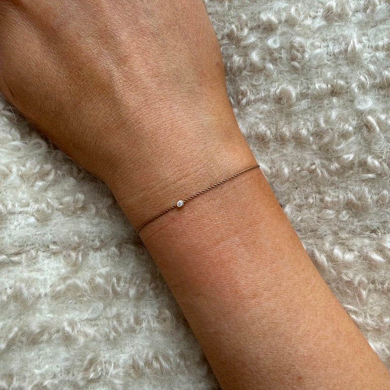Solitaire Diamond Cord Bracelet, 14kt.