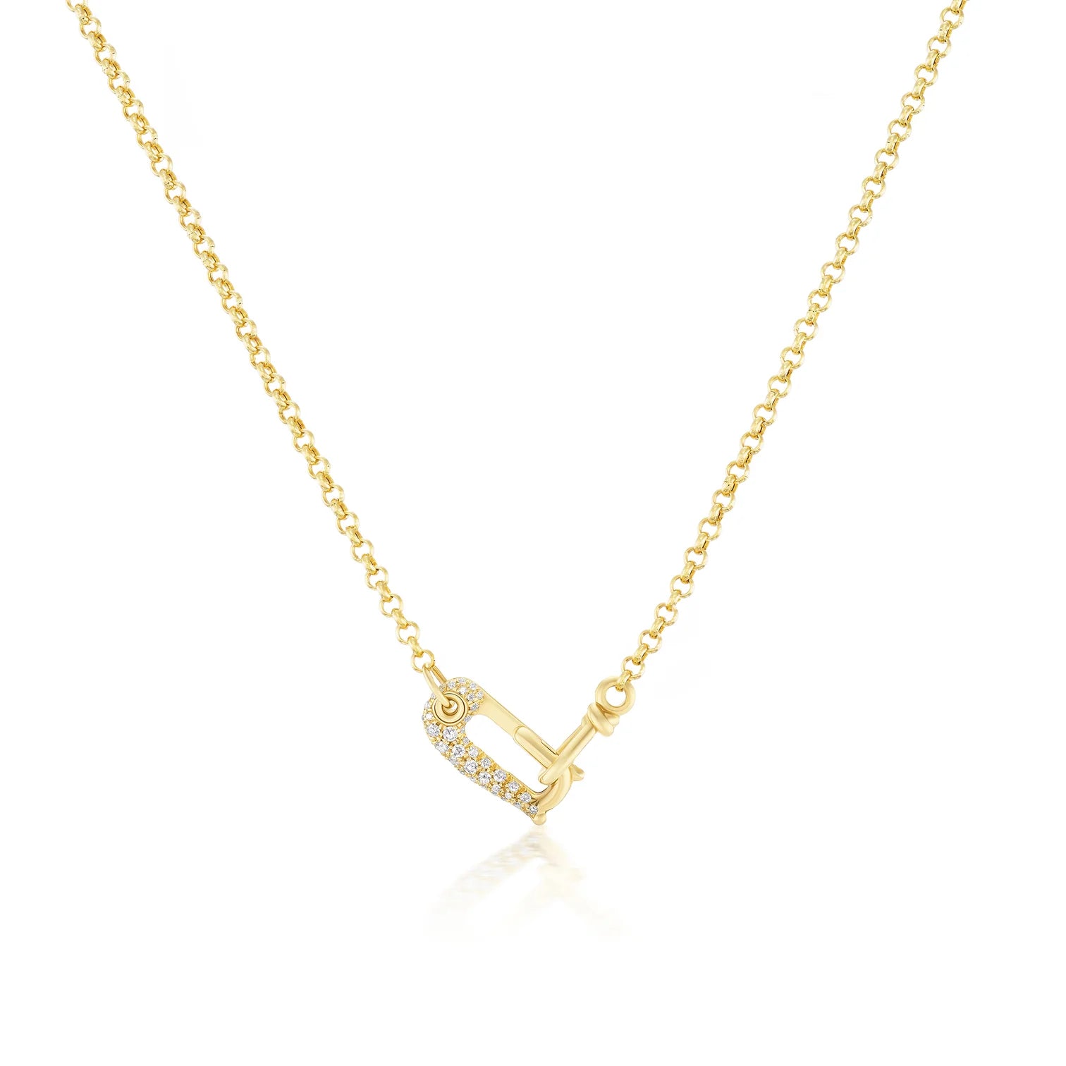 Vice Versa Lock It Diamond Rolo Necklace 18"