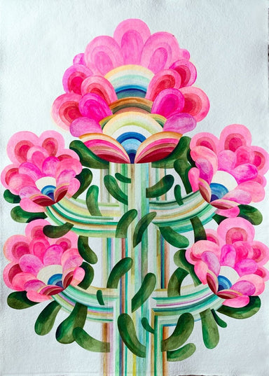 Caroline Rennequin Framed Flower Painting 53" x 37" - Homebody Denver