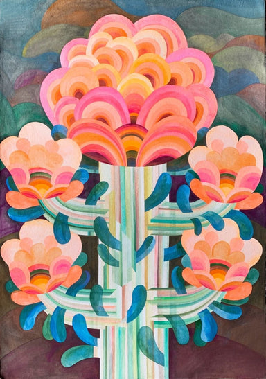 Caroline Rennequin Framed Flower Painting 53" x 37" - Homebody Denver