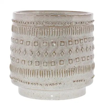 Peru Ceramic Cachepot, small, white