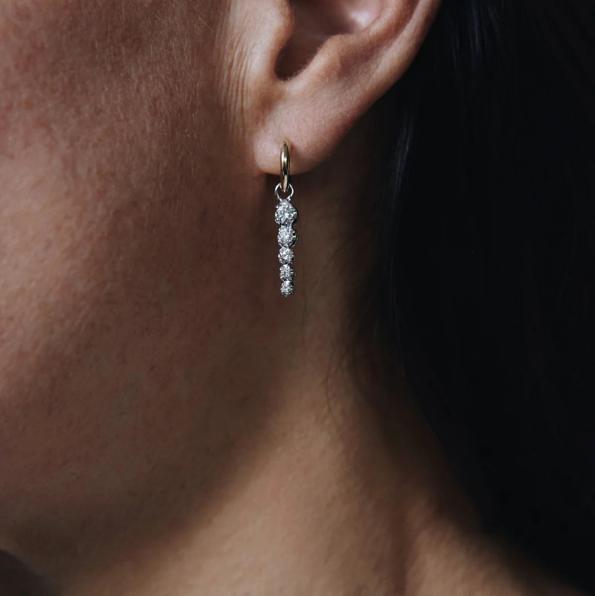 Gabriela Artigas Single Ascending Tennis on Colmillo Huggie in 14K Yellow Gold - Homebody Denver