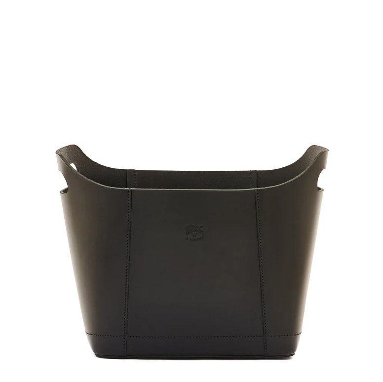 Il Bisonte Cowhide Storage Basket 13" x 7" x 8" - Homebody Denver