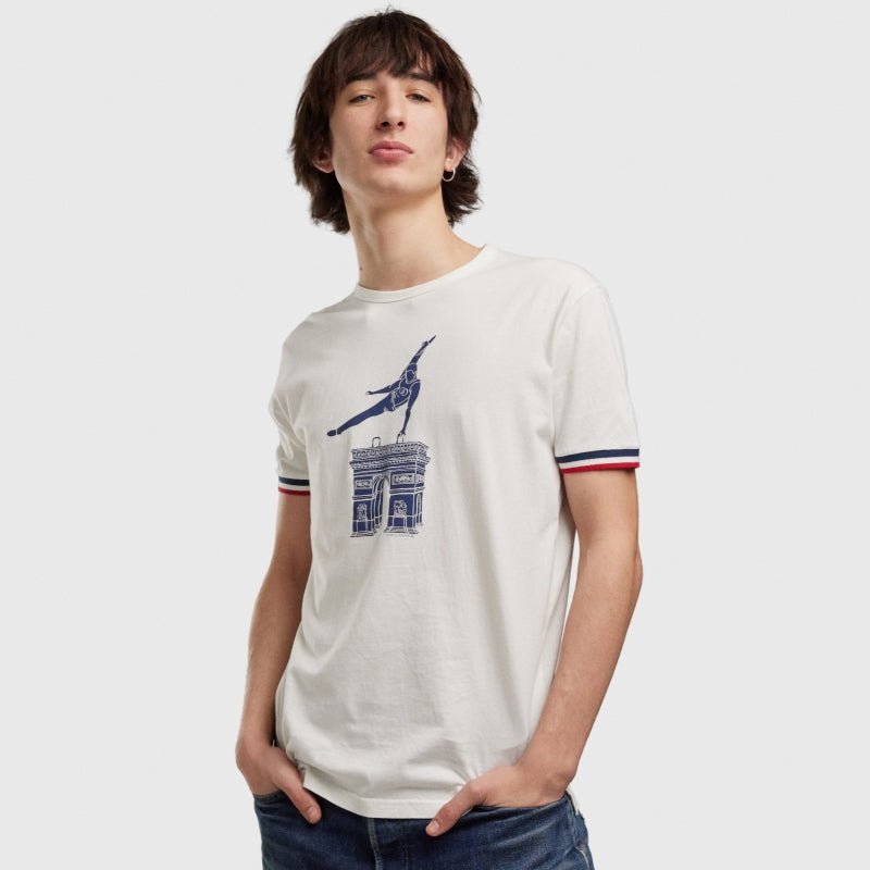 Men's T-Shirt Pommel horse/Arc de Triomphe, Off White - Homebody Denver